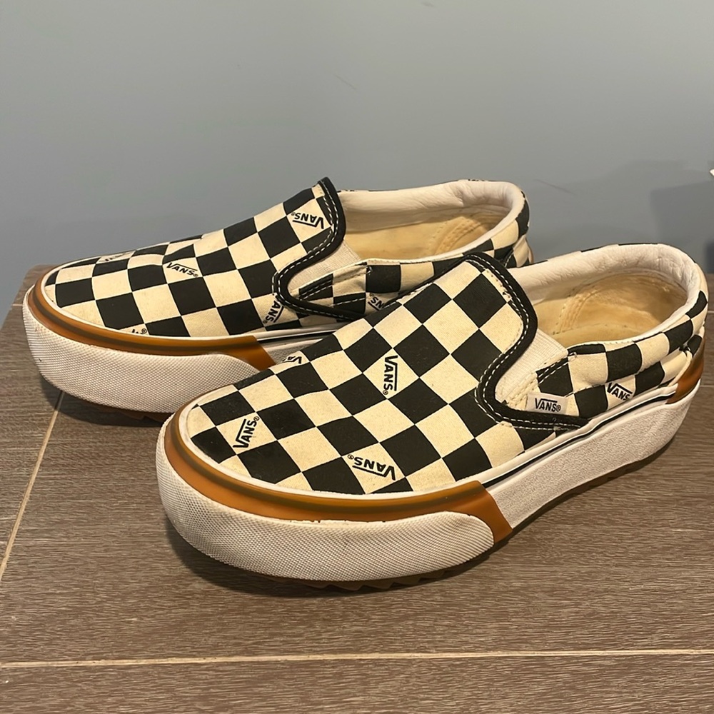 VANS Era Stacked Checkerboard Slip On Canvas Shoes